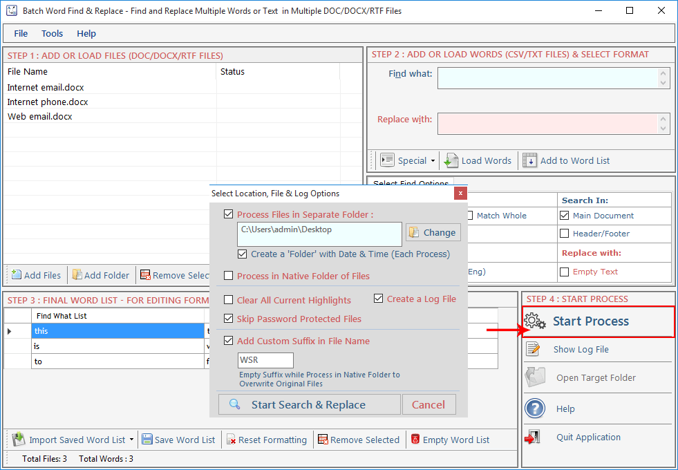 Batch Word Find Replace