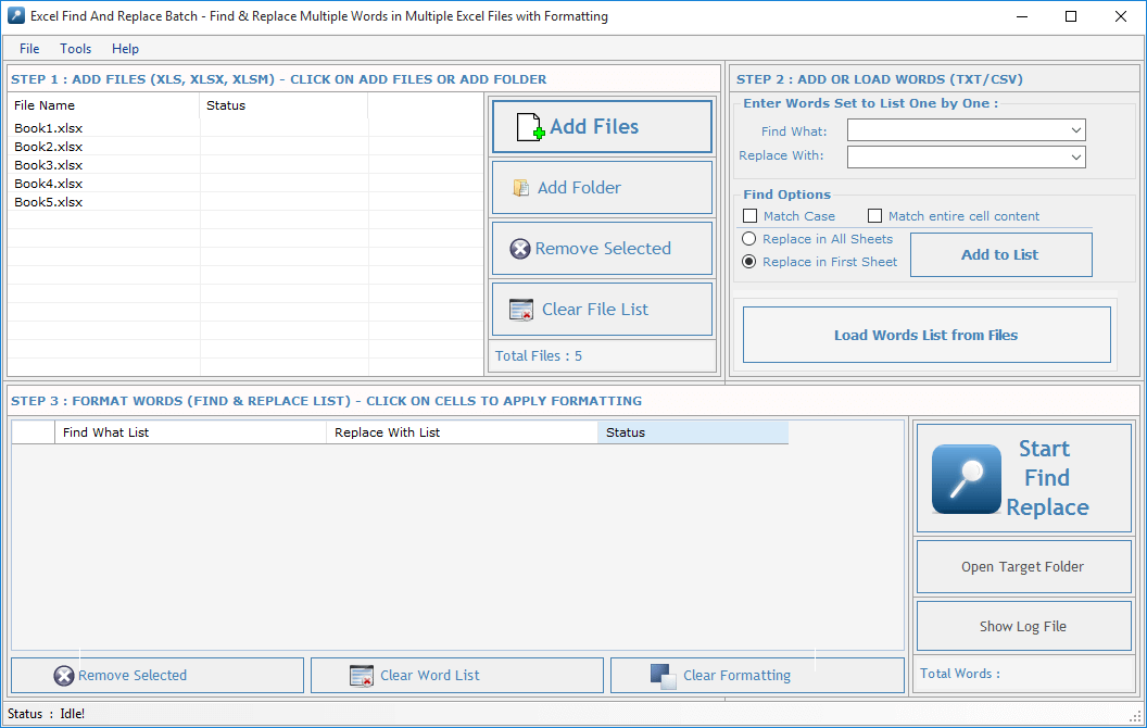 Excel Find Replace