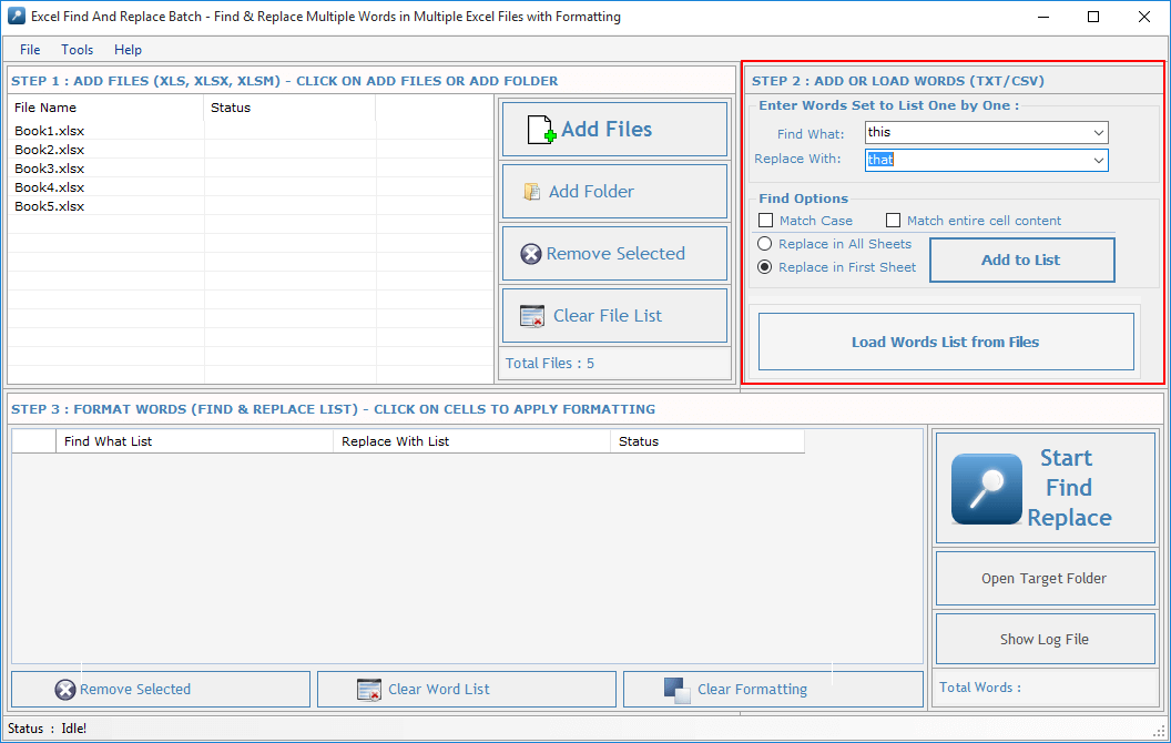 Excel Find Replace