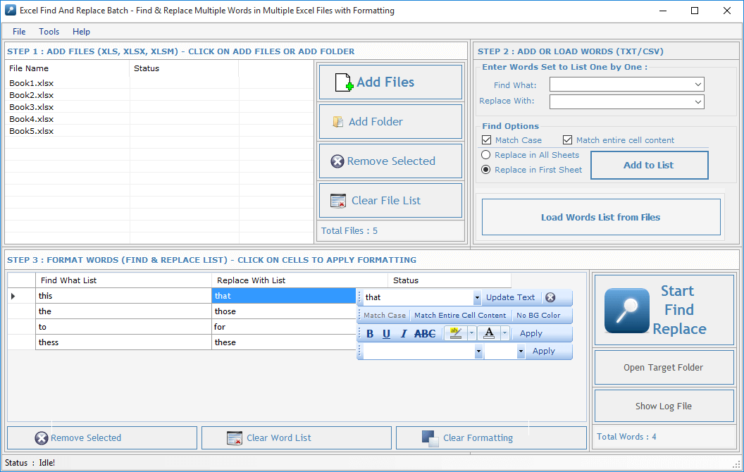 Excel Find Replace